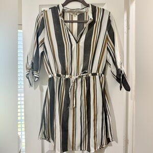 Striped V-Neck Dress